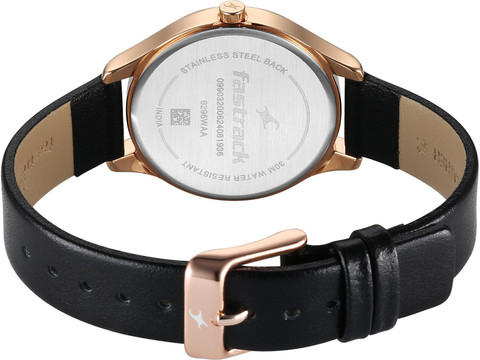 みる　0628 Fastrack Fastrack Stunners Black Dial Black LeatherStrap Analog