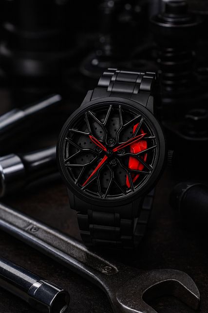 GYROCAR Spinner Special Edition Car Wheel Rotating Dial Analog Watch - Image 4