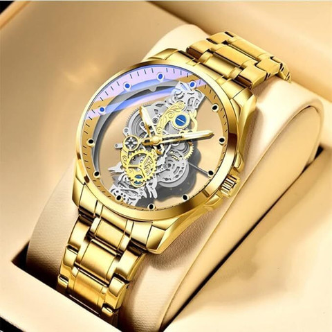 Amigos SKELETON DIAL TRANSPARENT SHINING GLASS ON BOTH SIDE DIAL