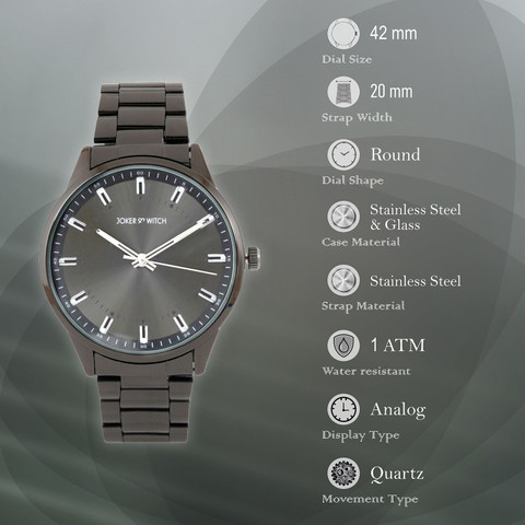 Joker & Witch Shangai Black Dial 20mm Gunmetal Stainless