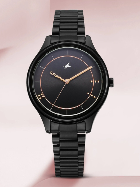 Fastrack Analog Watch Fastrack Black Metal Strap Watches Fastrack