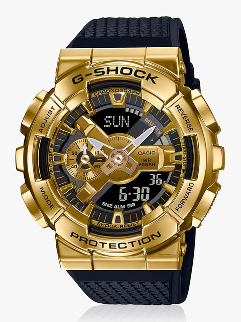 CASIO GM-110G-1A9DR G-SHOCK Gold Ip Dial Black Resin Strap Analog