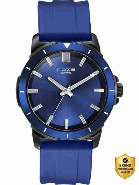 【aratan00】オーダーNo.1104 SONATA Sonata Poze 6 Terra Trails Quartz Blue Round Dial Men's