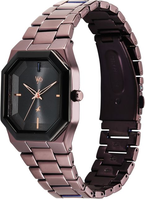 Fastrack Vyb Pioneer Quartz Black Dial Brown Strap Watch - Image 7