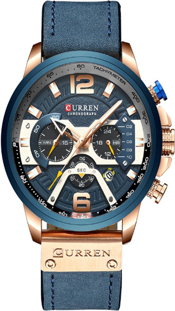 Curren CR-8329-Gold Blue Analog Watch For Men