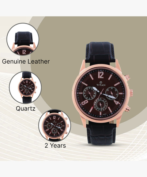 Wrist Watches Titan Watch 1734wl01 Buy Titan Men Leather Straps - Main Image