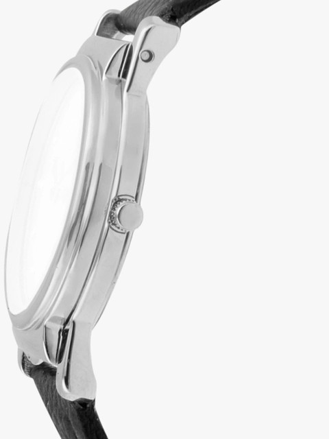 Titan Titan Quartz White Dial Black Leather Strap Analog Watch