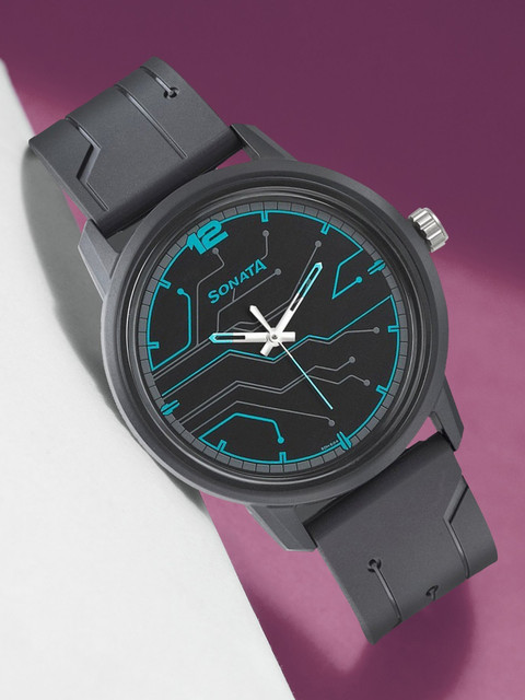 SONATA NP77085PP02W Plastic Analog Watch For Men