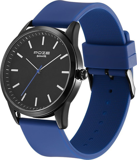 SONATA Poze Men Analog Black Dial Blue Strap Analog Watch For