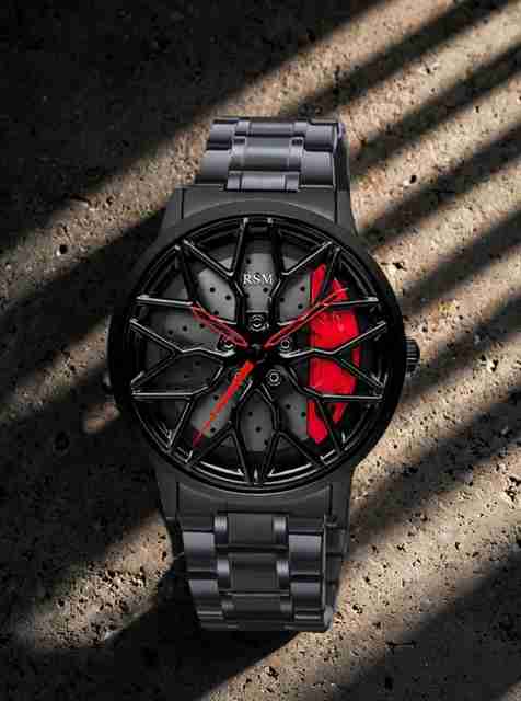 RSM Car Wheel Design Analog Watch for Men - Red - Image 5