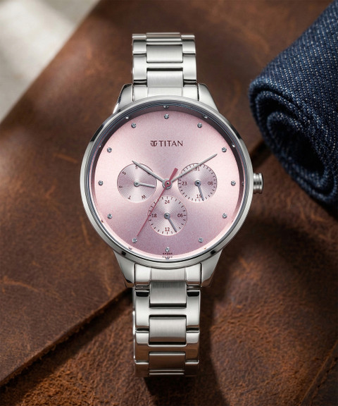 ローマピンク(シルバー) Titan Purple Purple Razzle Dazzle Pink Dial Stainless Steel Strap