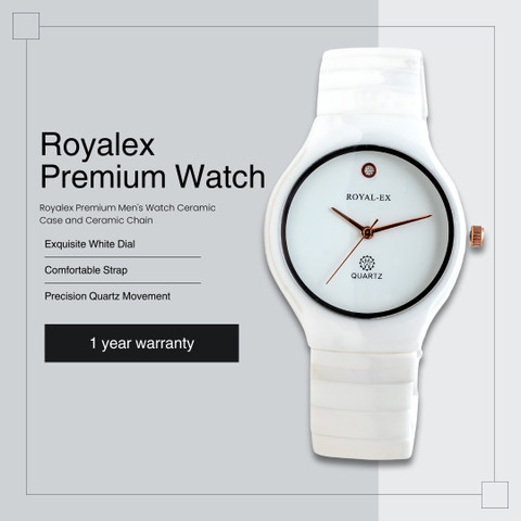 Royalex Royalex Men's High Tech Ceramic Watch White Dial White