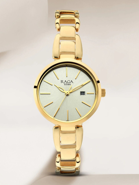 Sia_667ページ Buy Online Titan Raga Viva Golden Dial Analog with Date Metal