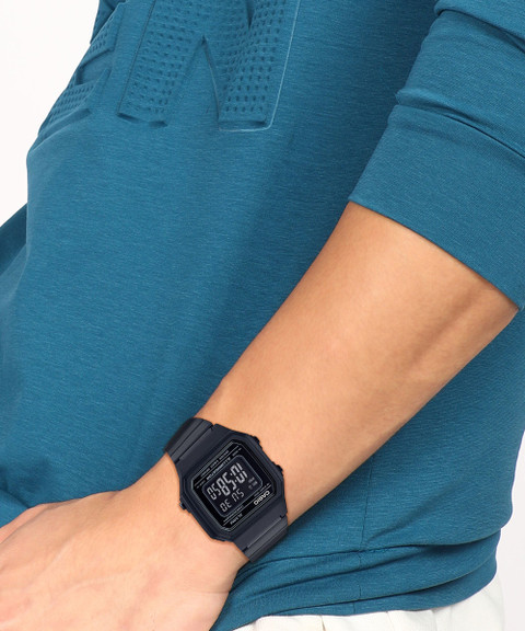 CASIO B650WB-1BDF Vintage Black Dial Black Stainless Steel Band