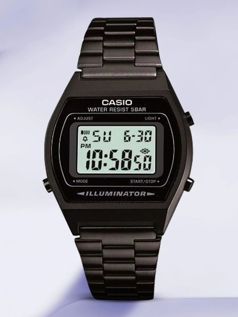 CASIO B640WB-1ADF Vintage Black Dial Black Stainless Steel Band Digital  Watch For Men Women