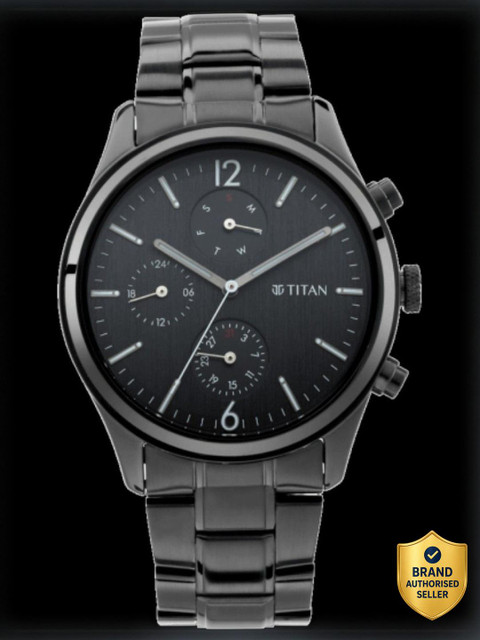 Titan Watch with Black Dial & Metal Strap1805NM02 Analog Watch