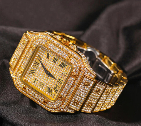 ELigant Fashion ELIGANT FASHION New Golden Diamond Stone Watch - Main Image