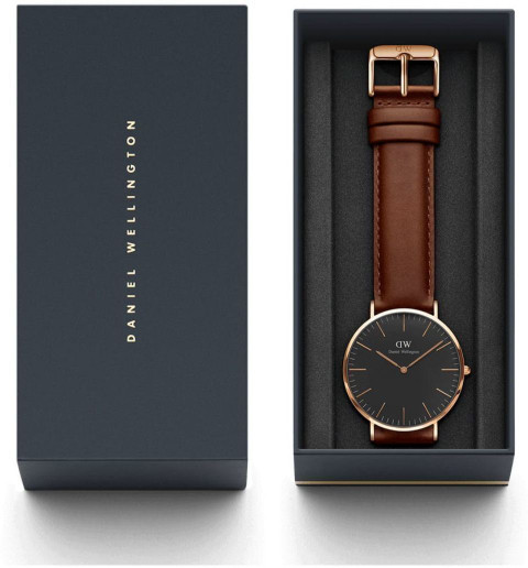 DANIEL WELLINGTON Classic ST Mawes Black color Round 40 mm
