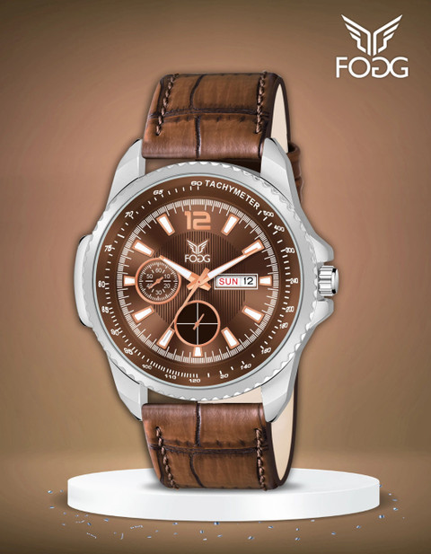 FOGG 1219-Brown Day and Date Display Analog Watch - For Men - Buy