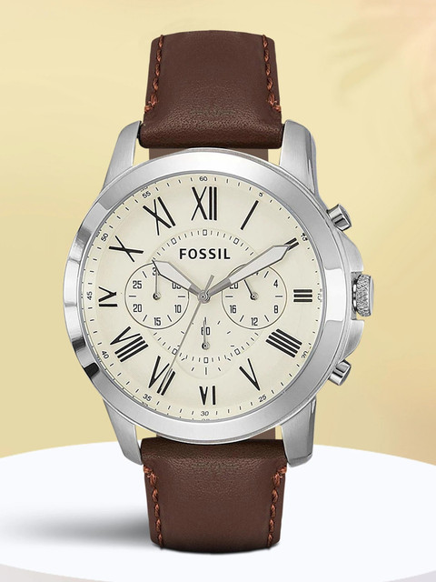 Leather Strap Fossil Watches At Cheap Price FOSSIL Grant Analog