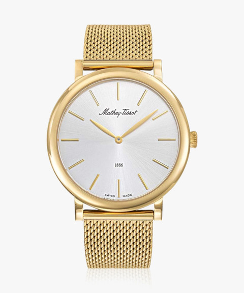 Mathey-Tissot Swiss Made Sunburst Silver Dial Classic Analog Watch For Men