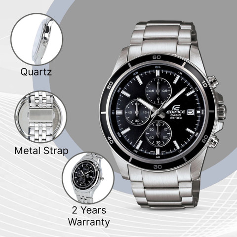 CASIO EFR-526D-1AVUDF Edifice EFR-526D-1AVUDF Black Dial Silver