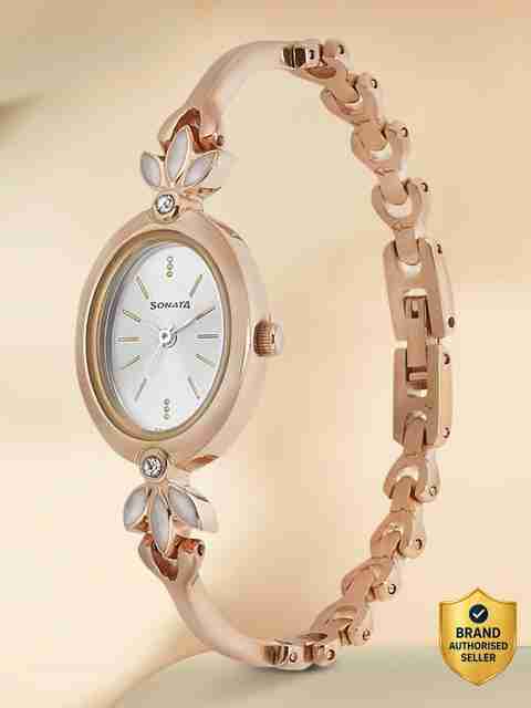 Sonata Blush Women's Analog Watch, Rose Gold Strap, Pink - Image 5