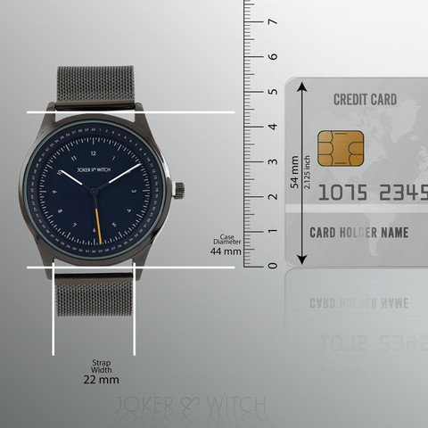 Joker & Witch Montego Blue Dial Gunmetal Mesh Strap Analog