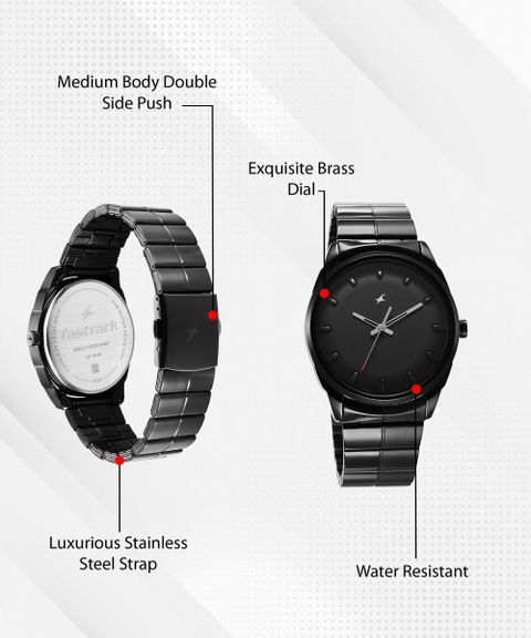 ASTRIAAL blackl ブラックメタル Fastrack Metallica Quartz Analog Watch for Guys