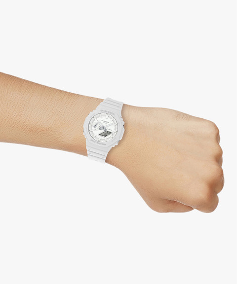 CASIO GA-2100-7A7DR G-SHOCK White Dial White Resin Strap Analog