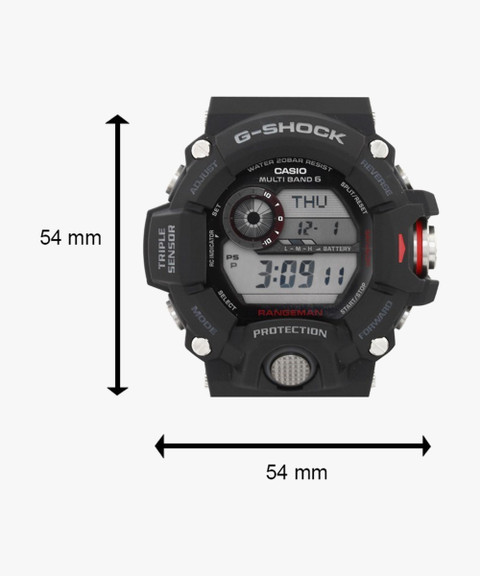 CASIO GW-9400-1DR G-Shock GW-9400-1DR Black Dial Black Resin Strap Digital  Watch For Men