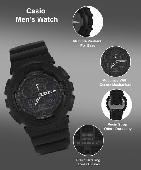 Analog Digital G Shock Ga 100 Functions Casio G-Shock GA-100CF-1A