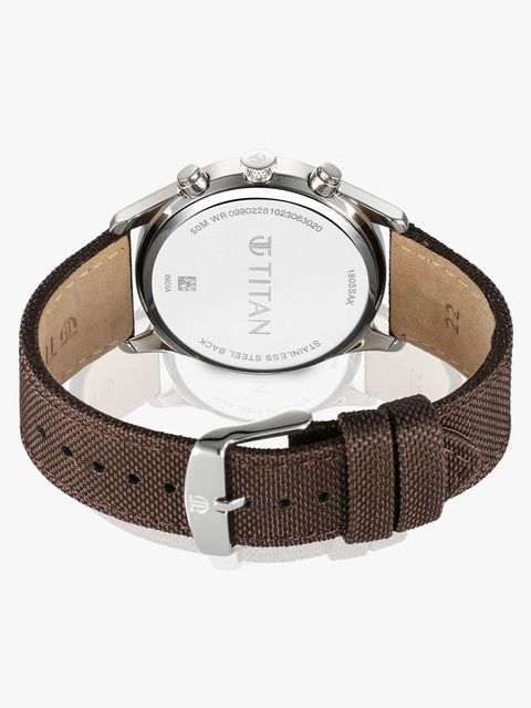 Titan Wrist Wit Multifunction Brown Dial Brown Leather Strap Watch - Image 7