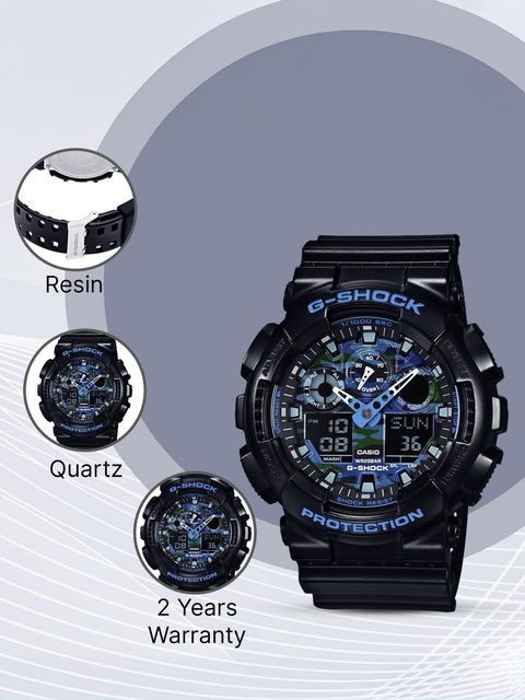 CASIO GA-100CB-1ADR G-SHOCK GA-100CB-1ADR Blue Camouflage Dial