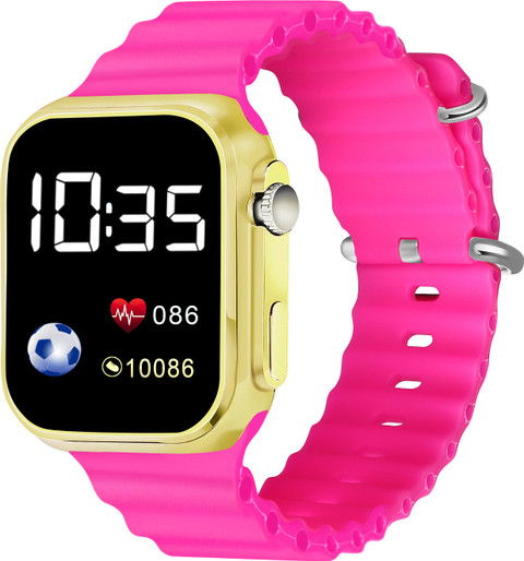 DAENTERPRISES New Trending Pink Square Dial and Pink Ultra Design Strap  Look Like a Smart Digital Watch For Boys Girls