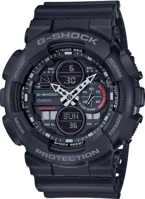 CASIO GA-140-1A1DR G-SHOCK GA-140-1A1DR Black Dial Resin Strap  Analog-Digital Watch For Men