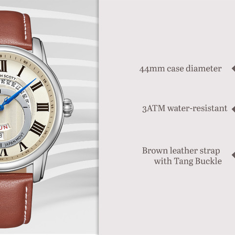 Kenneth Scott K24020-SLDI Kenneth Scott Analog Watch - For Men