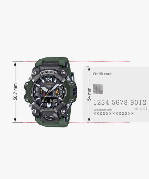 CASIO GWG-B1000-3ADR G-Shock Dial Military Green Resin Band Analog