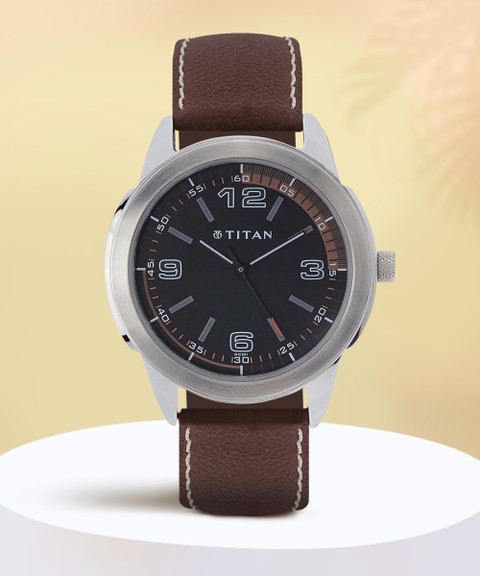 Titan Analog Watch Titan 1585sl03 Leather Strap Titan 1585 Titan