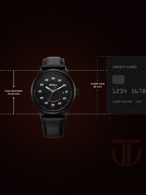 Titan Titan Octane With Date Black Dial Black LeatherStrap Analog