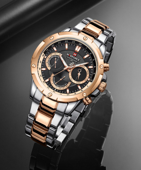 NAVIFORCE 9196 Rosegold & silver steel strap with working NAVIFORCE 9196 Rosegold & silver steel strap with working