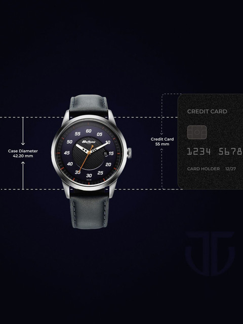 Titan Titan Octane With Date Black Dial Blue LeatherStrap Analog