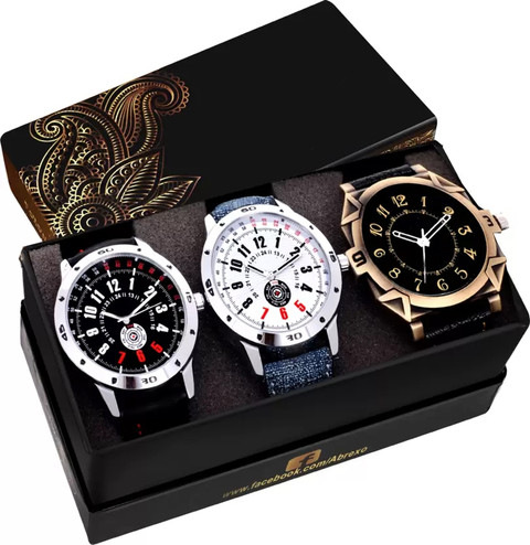 ABREXO Abx8010-Combo Watch Trending Stylish Synthetic Strap Combo