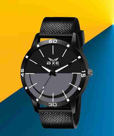 AXE Style X-1203 Black Leather Strap Wrist Watch For Mens Boys  Branded/Brand Hands Analog Watch Analog Watch For Men