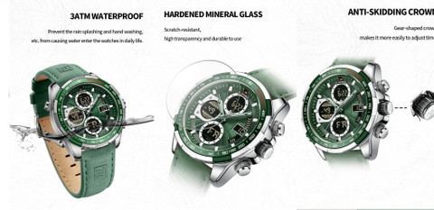 NAVIFORCE NF9197L-GREEN NF9197L Analog-Digital Watch For Men