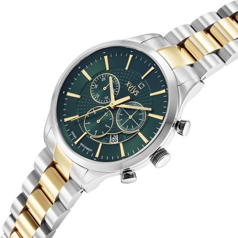 XYLYS Xylys SwiSS Chronograph Green Dial TwoToned SS Strap Analog
