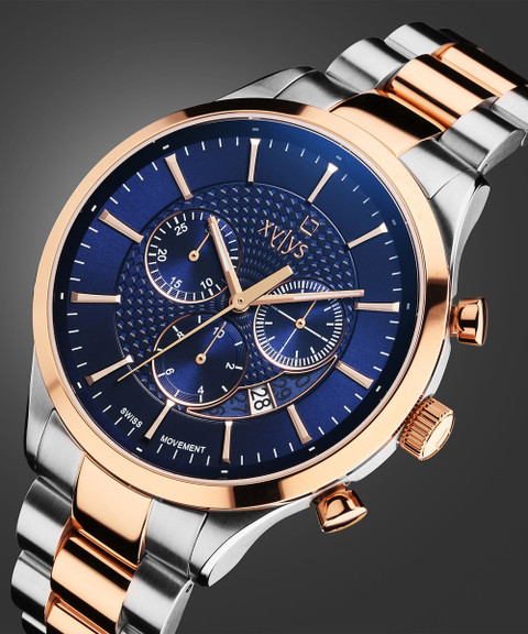XYLYS Xylys SwiSS Chronograph Blue Dial TwoToned SS Strap Analog