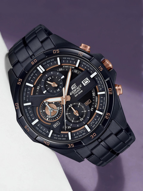 CASIO Edifice EFR-556DC-1AVUDF Black Dial Black Stainless Steel Band Analog  Watch For Men