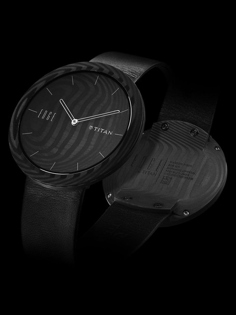 Titan Titan Edge Carbon Fibre Quartz Analog Black Dial Leather