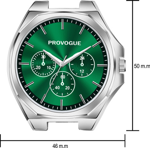 PROVOGUE Green Dial Stainless Steel Strap Chronolook Analog Watch For Men